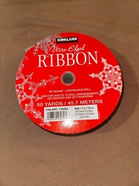 Kirkland Signature Red Wire-Edged Ribbon Roll